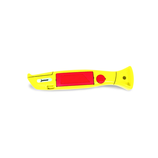 Sicherheitsmesser HARLEKIN - gelb- im Kunststoff-Futteral